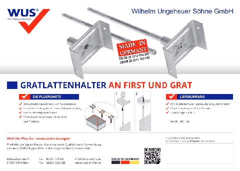 WUS Ridge lath support (GER)